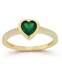 Sphera Milano - 14k Over Silver Cz Heart Ring - Lyst