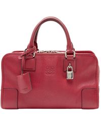 Loewe - Red Leather Amazona 28 Satchel (authentic Pre-loved) - Lyst