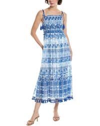 REVERIEE - Smocked Bodice Midi Dress - Lyst
