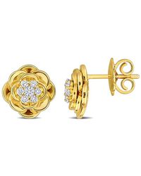 Rina Limor - 14k 0.26 Ct. Tw. Diamond Flower Earrings - Lyst