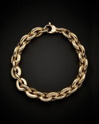 Italian Gold - 14k Fancy Oval Rolo Bracelet - Lyst