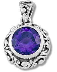 Samuel B. - 3.10 Ct. Tw. Amethyst Bali Design Pendant - Lyst