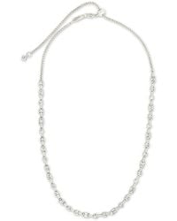 Sterling Forever - Cz Camden Adjustable Staggered Tennis Necklace - Lyst