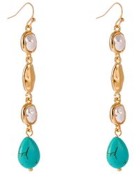 Liv Oliver - Turquoise Pearl Earrings - Lyst