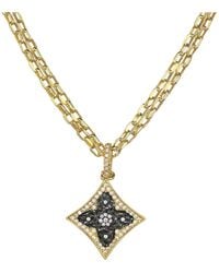 Rachel Reinhardt Jewelry - Fire And Ice 14K Over Cz Quatrefoil Flower Necklace - Lyst
