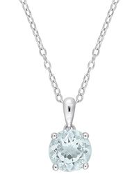Rina Limor - Silver 1.65 Ct. Tw. Aquamarine Heart Pendant Necklace - Lyst