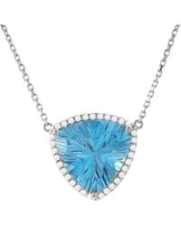 Gemstones - 14k 6.68 Ct. Tw. Diamond & Blue Topaz Necklace - Lyst
