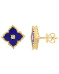 Effy Fine Jewelry - 14K 2.03 Ct. Tw. Diamond & Lapis Lazuli Earrings - Lyst