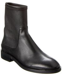 Stuart Weitzman Brandie Leather Sock Boots in Black | Lyst