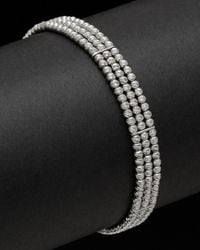 Italian Silver - 3-Strand Bead Bracelet - Lyst