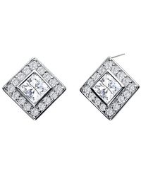 Genevive Jewelry - Silver Cz Drop Earrings - Lyst