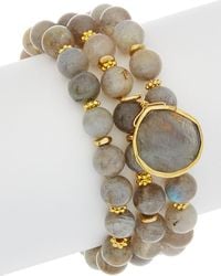 Rachel Reinhardt Jewelry - Set Of Three 14k Over Silver Labradorite Bracelets - Lyst