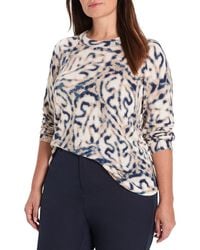 NIC+ZOE - Plus Blurry Leaf Supersoft Sweater - Lyst