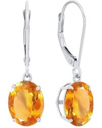 MaxColor - Silver 4.50 Ct. Tw. Citrine Dangle Earrings - Lyst