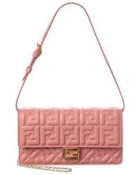 Fendi - Baguette Ff Leather Wallet On Chain - Lyst