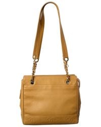 Chanel - Calfskin Leather Triple Coco Chain Tote (Authentic Pre-Loved) - Lyst