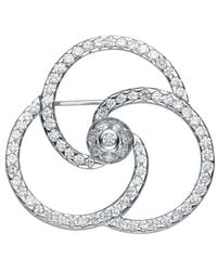 Genevive Jewelry - Silver Cz Statement Pin - Lyst