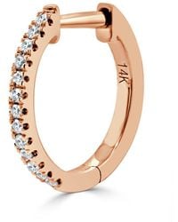 Sabrina Designs - 14K Rose 0.05 Ct. Tw. Diamond Single Huggie Earring - Lyst