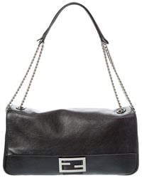 Fendi - Baguette Chain Large Leather Shoulder Bag - Lyst