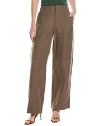 Vince - Drop-Waist Utility Wide Leg Linen-Blend Pant - Lyst