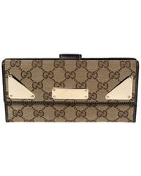 Gucci - Brown Monogram GG Canvas & Leather Indy Continental Wallet (authentic Pre-loved) - Lyst