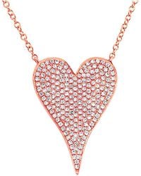 Diana M. Jewels - Fine Jewelry 14k Rose Gold 0.43 Ct. Tw. Diamond Heart Necklace - Lyst