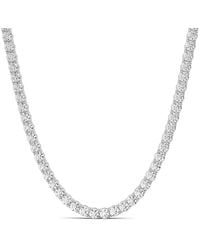 Lab Grown Diamonds - 14K 3.00 Ct. Tw. Lab-Grown Diamond Tennis Necklace - Lyst