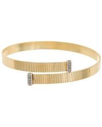 Meshmerise - 18k Over Silver 0.06 Ct. Tw. Diamond Bangle Bracelet - Lyst