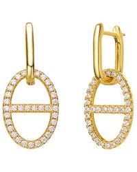Rachel Glauber - 14k Plated Cz Dangle Earrings - Lyst