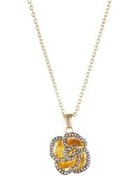 Adornia - Plated Crystal Encrusted Flower Pendant Necklace - Lyst