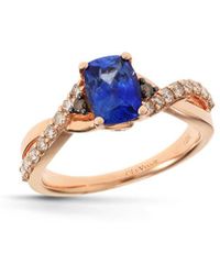 Le Vian - Le Vian 14k Rose Gold 1.13 Ct. Tw. Diamond & Ceylon Sapphire Half-eternity Ring - Lyst