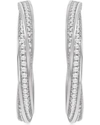 Suzy Levian CZ Jewelry - Suzy Levian Silver Cz Hoops - Lyst