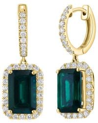 Effy Fine Jewelry - 14K 5.85 Ct. Tw. Lab-Grown Diamond & Lab-Grown Emerald Earrings - Lyst