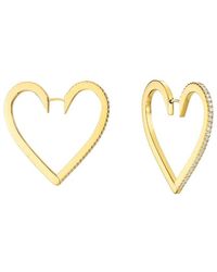 Gabi Rielle - 14k Over Silver Lovestruck Collection Cz Heart To Heart Hoops - Lyst