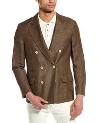Brunello Cucinelli - Wool & Linen-blend Jacket - Lyst