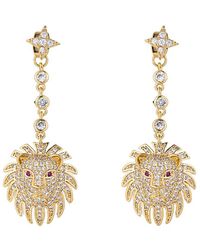 Eye Candy LA - Luxe Collection 14k Plated Cz Leo Drop Earrings - Lyst