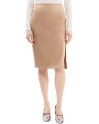 Theory - High Waist Side Slit Wool Skirt - Lyst