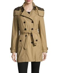 Burberry Reymoore Hooded Canvas Trench Coat - Natural