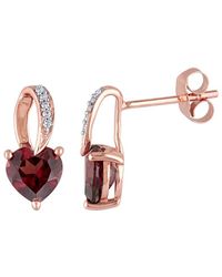 Rina Limor - 10k Rose Gold 1.53 Ct. Tw. Diamond & Garnet Earrings - Lyst