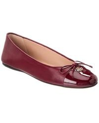 Gucci - Double G Leather Ballet Flat - Lyst