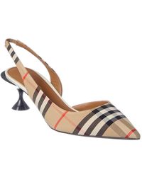 Burberry Vintage Check Slingback Pumps - Natural