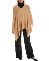 Amicale Cashmere - Fringe Asymmetrical Cashmere Poncho - Lyst