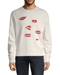 7 For All Mankind Eyes And Lips Cotton Sweatshirt - White