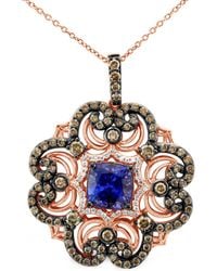 Le Vian - Le Vian Chocolatier 14k Rose Gold 3.44 Ct. Tw. Diamond & Tanzanite Pendant Necklace - Lyst