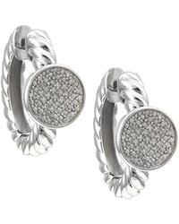 Diamond Select Cuts - Silver 0.11 Ct. Tw. Diamond Circle Earrings - Lyst