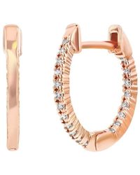 Suzy Levian - 14K Rose 0.50 Ct. Tw. Diamond Huggie Earrings - Lyst