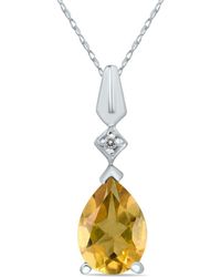 Gemstones - 10k 0.96 Ct. Tw. Diamond & Citrine Necklace - Lyst