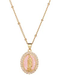 Eye Candy LA - The Luxe Collection Titanium Cz Virgin Mary Pendant Necklace - Lyst