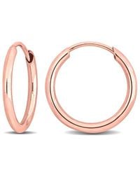 Italian Gold - 14K Italian Rose Hoops - Lyst