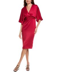 THEIA - Kimono Satin Cocktail Dress - Lyst